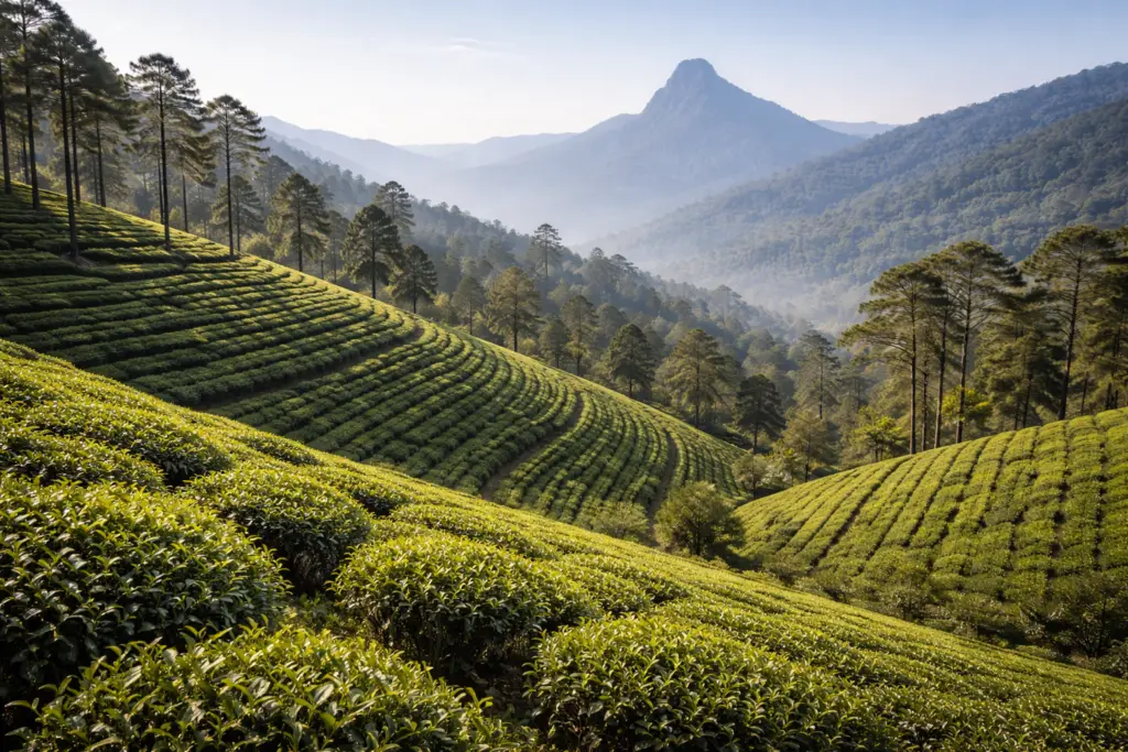 Plantation de thé d’altitude à Kandy