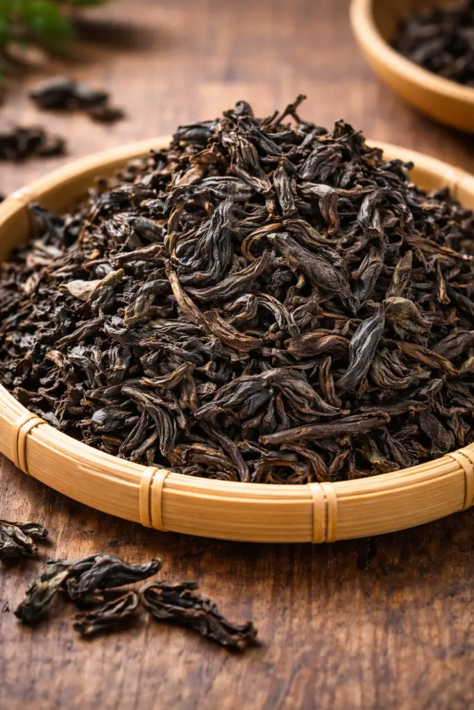 Feuilles de thé noir Lapsang Souchong fumées