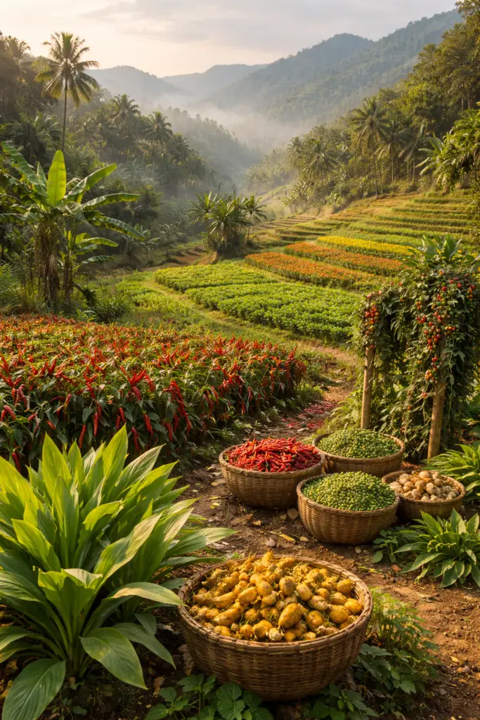 Cultures d’épices en Inde, au Népal et au Sri Lanka