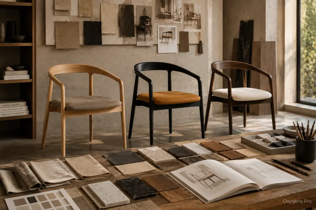 Mobilier personnalisable en petites séries avec différentes finitions pour architectes d'intérieur et décorateurs.